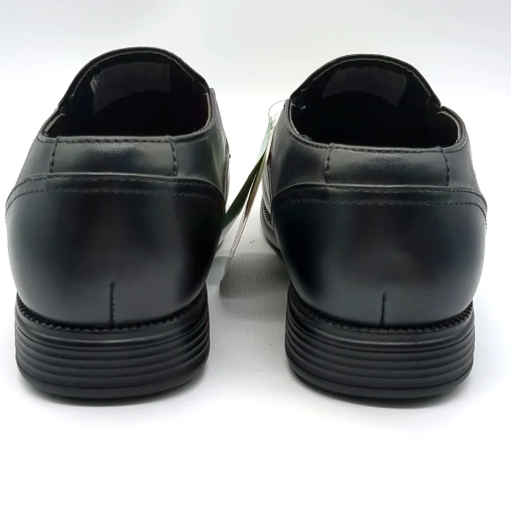 NWT Perry Ellis Portfolio Samuel Vegan Leather Boys Dress Shoes Black Sz 2 Wide